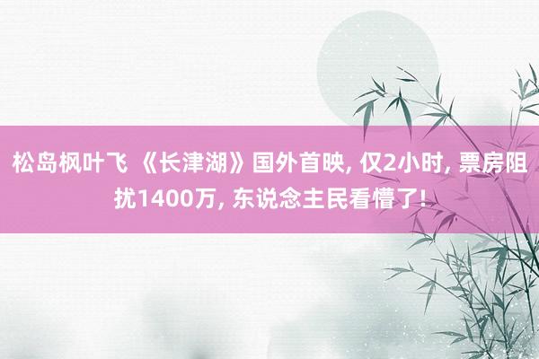 松岛枫叶飞 《长津湖》国外首映， 仅2小时， 票房阻扰1400万， 东说念主民看懵了!