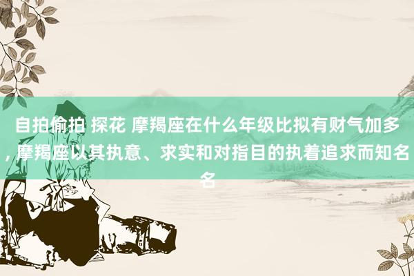 自拍偷拍 探花 摩羯座在什么年级比拟有财气加多， 摩羯座以其执意、求实和对指目的执着追求而知名
